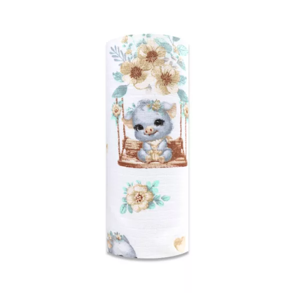 Színes mintás textil pelenka 70x80 cm-Szürke malac
