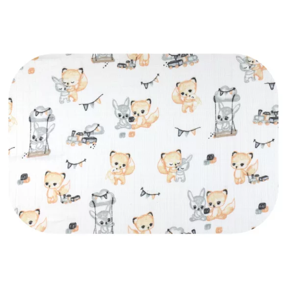 Színes mintás textil pelenka 70x80 cm-Játékos állatok