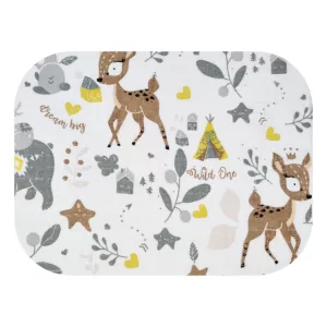 Színes mintás textil pelenka 70x80 cm-Barna állatok