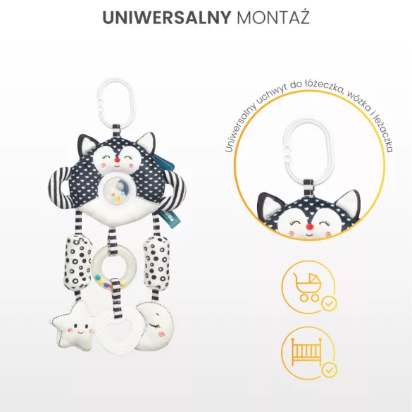 Sensillo plüss utazójáték black&white-Cica