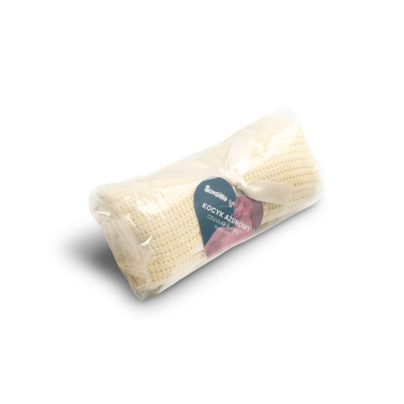 Sensillo csípkés pamut takaró 110x70 cm-Natural