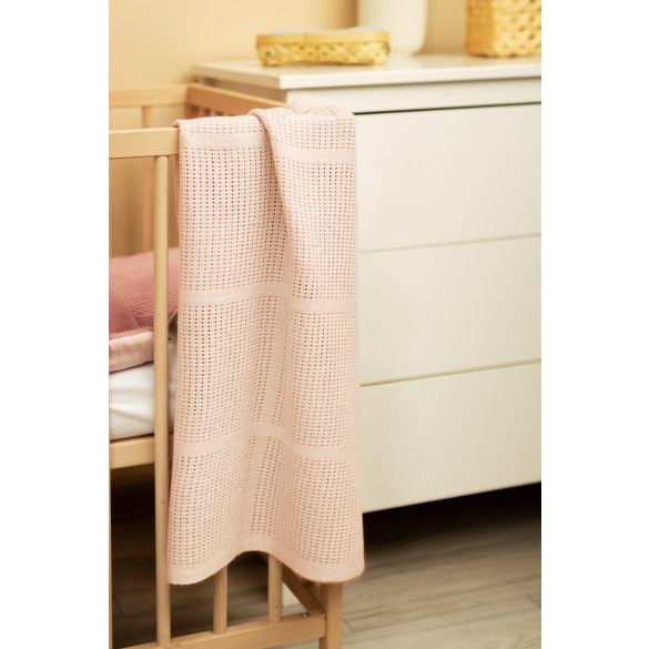Sensillo csípkés pamut takaró 110x70 cm-Light Pink