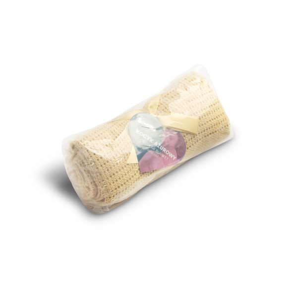 Sensillo csípkés pamut takaró 110x70 cm-Coffe Beige