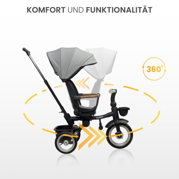 Toyz Saber 360°-ban Forgatható Üléses Tricikli-Grey