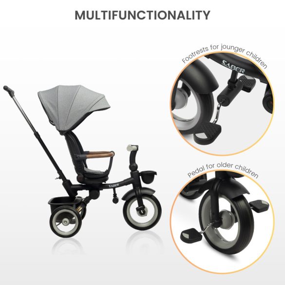 Toyz Saber 360°-ban Forgatható Üléses Tricikli-Beige