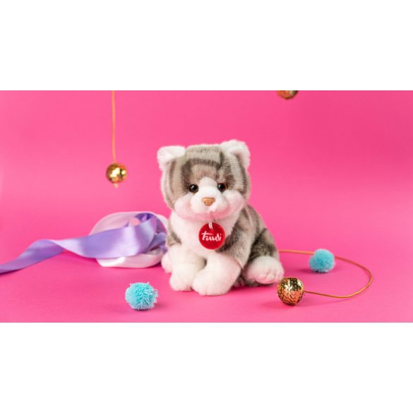 Trudi Brad cica fehér/szürke 14cm