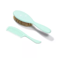 BabyOno fésű és kefe természetes sörtékkel-türkiz