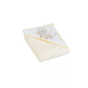 Tega  Baby kapucnis kifogó Lux maci-100x100 - Bézs