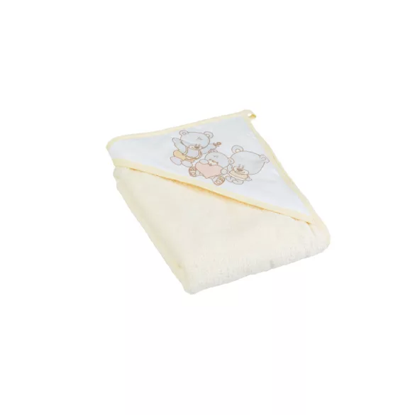 Tega  Baby kapucnis kifogó Lux maci-100x100 - Bézs