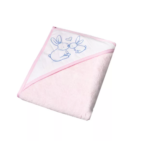 Tega  Baby kapucnis kifogó Nyuszi-100x100 - Rózsaszín
