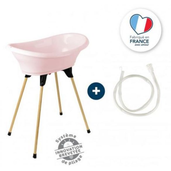 ThermoBaby Vasco fürdőszett - Powder Pink (babakád + állvány + lefolyócső)