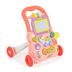   Moni Toys Music Walker interaktív, elefántos, műanyag járássegítő - Rózsaszín
