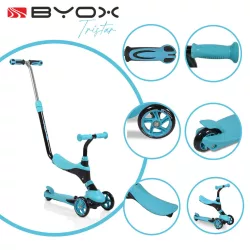 Byox Tristar 3 kerekű 3in1 roller - Kék