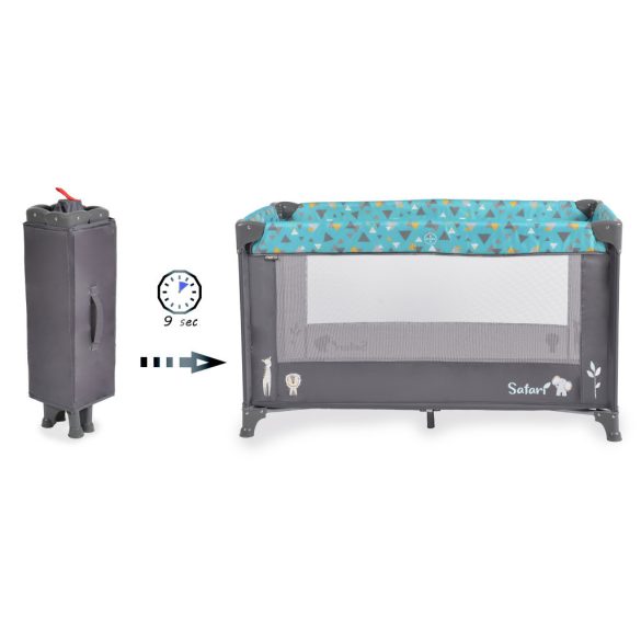 Moni Safari egyszintes utazóágy - Türkiz