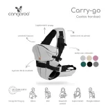Cangaroo Carry Go 4 pozíciós, kapucnis csatos hordozó - Bézs