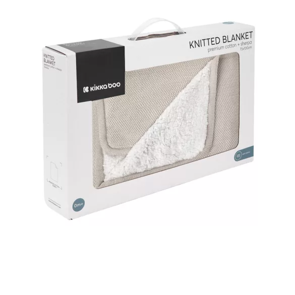 Kikkaboo takaró prémium pamut/sherpa kétoldalas 75x100cm Dream Big melange bézs