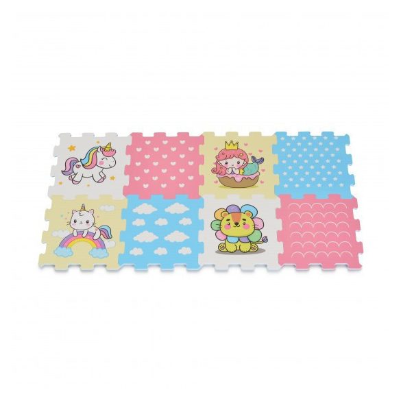Moni Habtapi 8db-os puzzle játszószőnyeg (120x60cm) - Unikornisos
