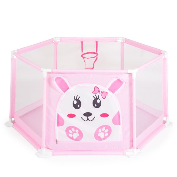 Moni Toys Labdamedence 50db színes labdával 146x65,5cm - Rózsaszín - Nyuszi
