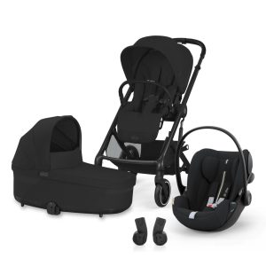 CYBEX Gold Balios S Lux 2025 BLK B 3in1 szett babakocsi + babahordozó + mózeskosár - Moon Black