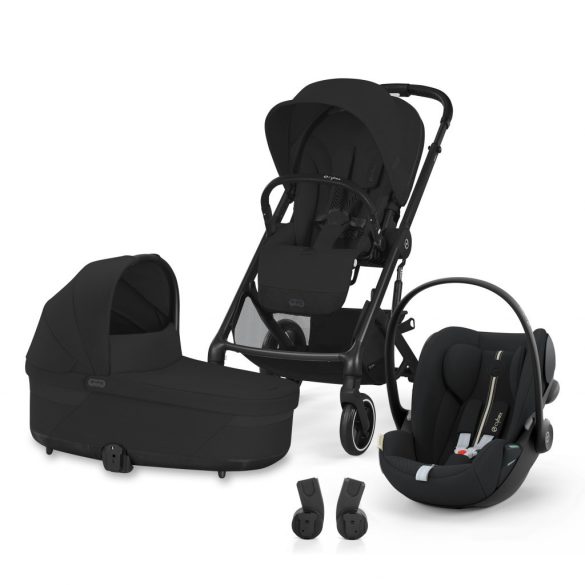 CYBEX Gold Balios S Lux 2025 BLK B 3in1 szett babakocsi + babahordozó + mózeskosár - Moon Black