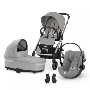 CYBEX Gold Balios S Lux 2025 SLV B 3in1 szett babakocsi + babahordozó + mózeskosár - Stone Grey