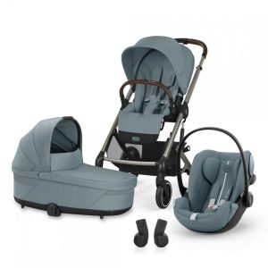 CYBEX Gold Balios S Lux 2025 TPE B 3in1 szett babakocsi + babahordozó + mózeskosár - Stormy Blue