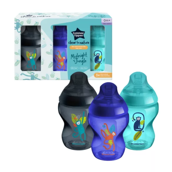 Tommee Tippee cumisüveg - CTN Midnight Jungle 3 db 260 ml kék