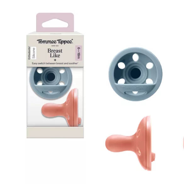Tommee Tippee nyugtató cumi szilikon Breast-Like anyamell formájú 6-18 hó 2db színes