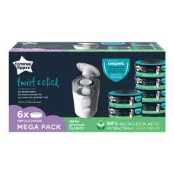   Tommee Tippee pelenkacsomagoló utántöltõ - Twist and Click és Sangenic TEC citrus 6db