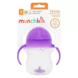 Munchkin itatópohár szívószálas súlyozott Tip and Sip 207ml 6hó lila