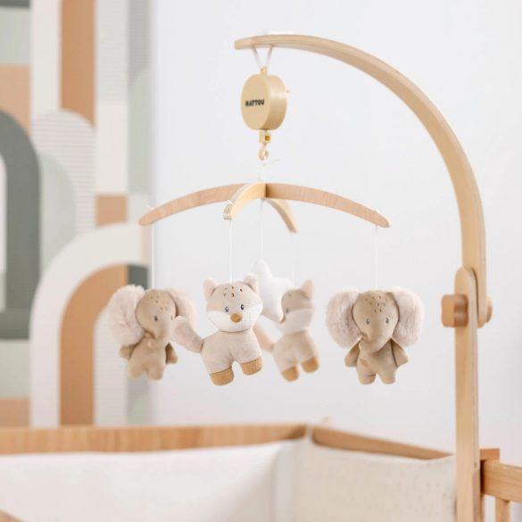 Nattou zenélõ-forgó plüss fa állvánnyal Flo, Ernest and Oli