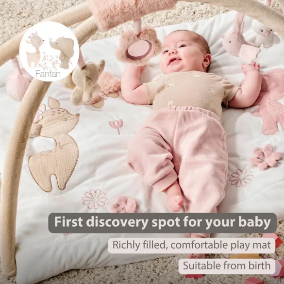 Nattou játszószõnyeg játékívvel FANFAN fehér - pink