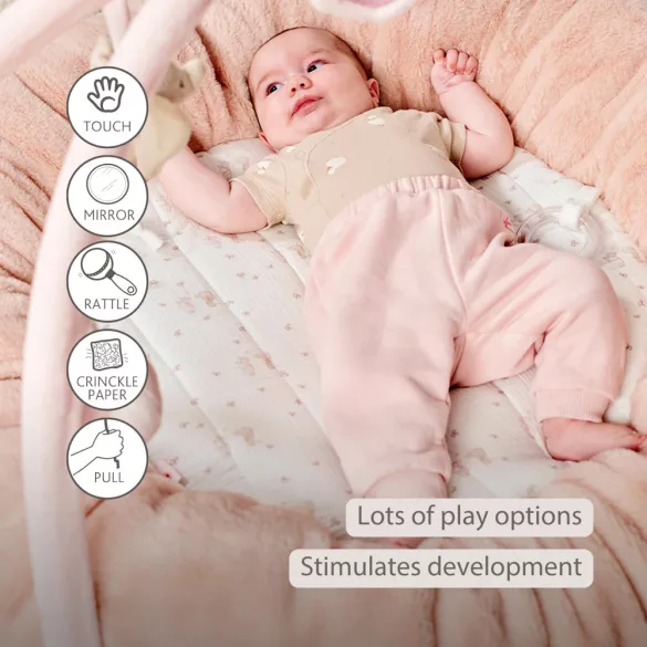 Nattou játszószõnyeg védõpárnával és játékhíddal FANFAN pink