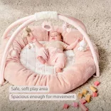 Nattou játszószõnyeg védõpárnával és játékhíddal FANFAN pink