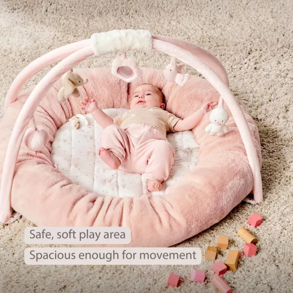 Nattou játszószõnyeg védõpárnával és játékhíddal FANFAN pink