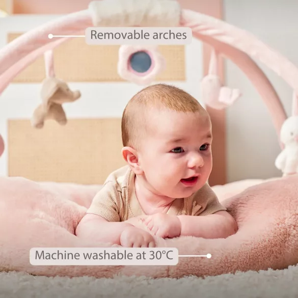Nattou játszószõnyeg védõpárnával és játékhíddal FANFAN pink