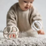 Nattou rágóka szilikon labda szett 2db  fehér-clay