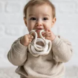 Nattou rágóka szilikon labda szett 2db  fehér-clay