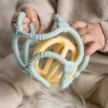 Nattou rágóka szilikon labda szett 2db  zöld-sárga