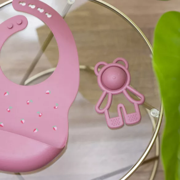 Nattou rágóka szilikon Pop-it málna