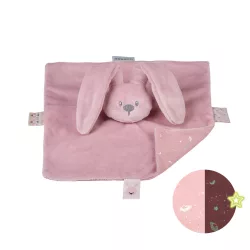   Nattou szundikendõ plüss foszforeszkáló Lapidou - Nyúl pink