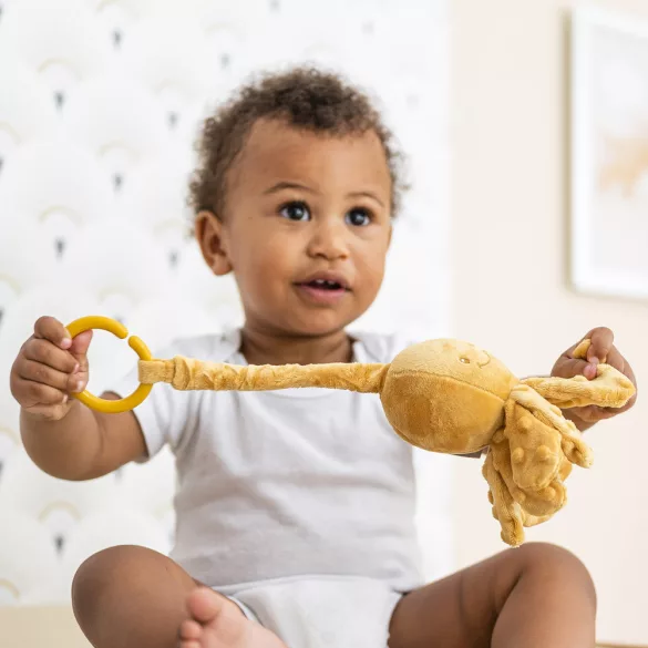 Nattou felhúzós rezgõ játék plüss Lapidou - Octopus okker