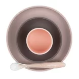 Nattou étkészlet szilikon 4 részes pohárral pink-padlizsán