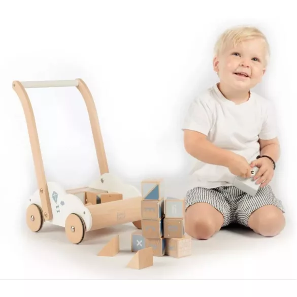 Label-Label Fa járássegítő, építőkockákkal - Kék