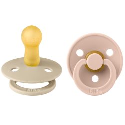   BIBS játszócumi - Colour natúr kaucsuk 6-18 hó vanília és púderrózsaszín 2 db