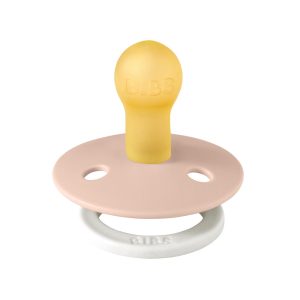 BIBS játszócumi - Colour natúr kaucsuk éjszakai 0-6 hó púderrózsaszín 1 db tasakban