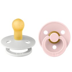   BIBS játszócumi - Colour natúr kaucsuk 0-6 hó harmat és cseresznyevirág 2 db