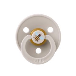   BIBS játszócumi - Studio Méhecske Colour natúr kaucsuk 6-18 hó gombaba 1db tasakban
