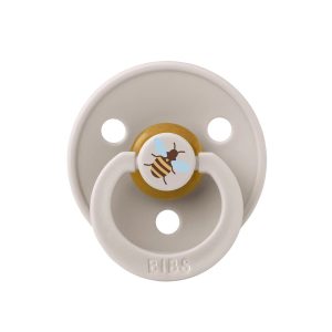 BIBS játszócumi - Studio Méhecske Colour natúr kaucsuk 0-6 hó gombaba 1db tasakban