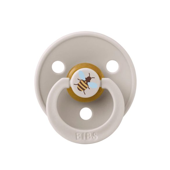 BIBS játszócumi - Studio Méhecske Colour natúr kaucsuk 0-6 hó gombaba 1db tasakban